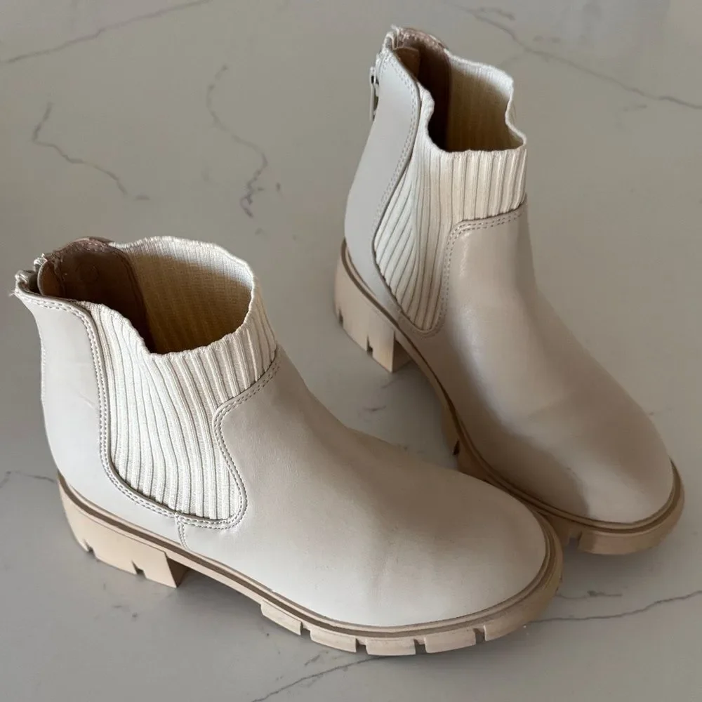 Stylish Cream Kids Ankle Boots
